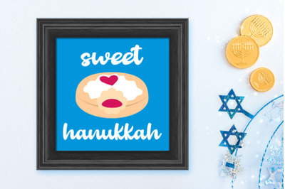 Sweet Hanukkah Sufganiyot Jelly Donut | SVG | PNG | DXF | EPS