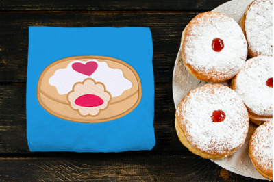 Hanukkah Jelly Donut | Applique Embroidery