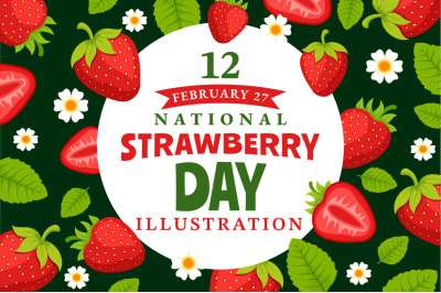 12 National Strawberry Day Illustration