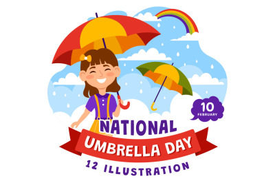 12 National Umbrella Day Illustration