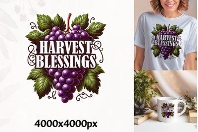 Harvest Blessings Grape Art