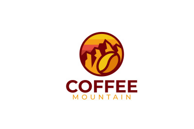 coffee mountains vector template logo design