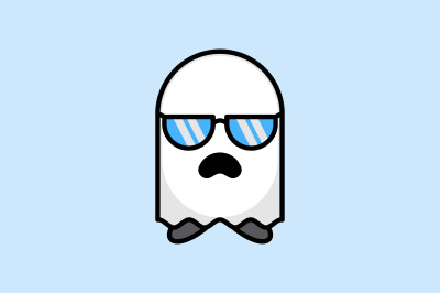 cool ghost icon vector template logo design