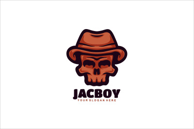 cowboy skull vector template logo design