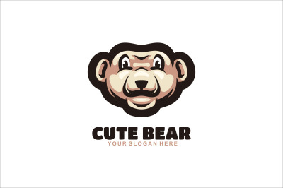 cute bear logo vector template logo design