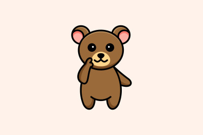 cute bear vector template logo design