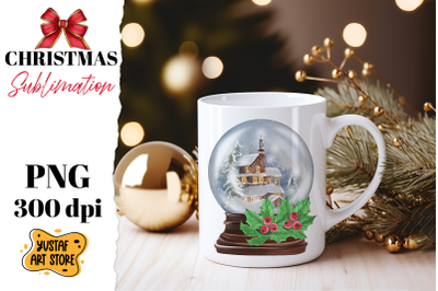 Christmas snow globe sublimation. Christmas house design