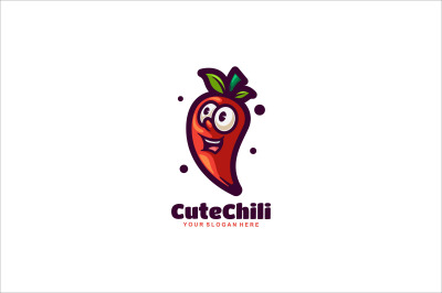 cute face chili vector template logo design