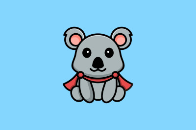 cute koala hero vector template logo design