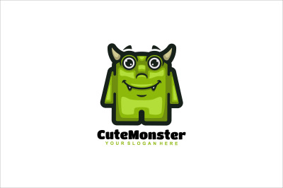 cute monster vector template logo design