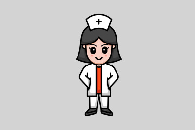 cute nurse vector template logo design