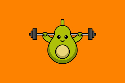 cute pear gym vector template logo design