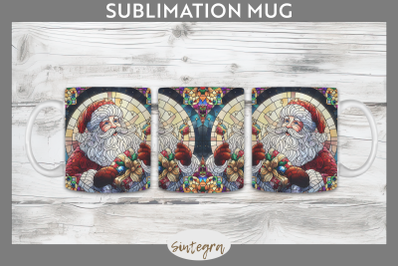 Stained Glass Santa Claus Mug Wrap Sublimation