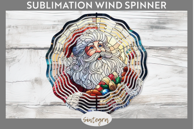 Stained Glass Santa Claus Wind Spinner Sublimation