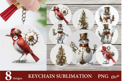 Christmas Steampunk Keychain Sublimation Bundle