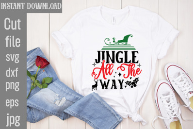 Jingle All the Way SVG cut file,Christmas SVG Design, Christmas Tree B