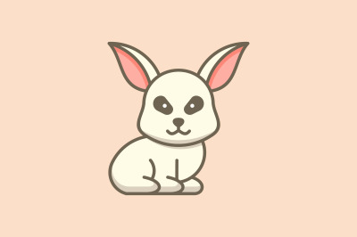 cute rabbit logo vector template logo design