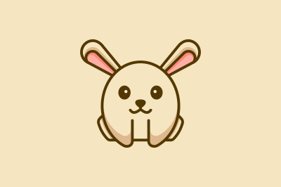 cute rabbit vector template logo design