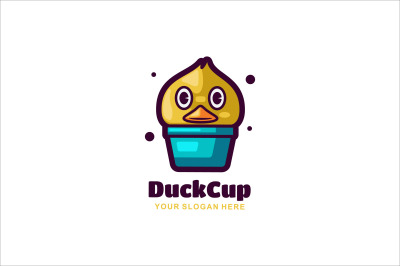 duck ice cream cup vector template logo design