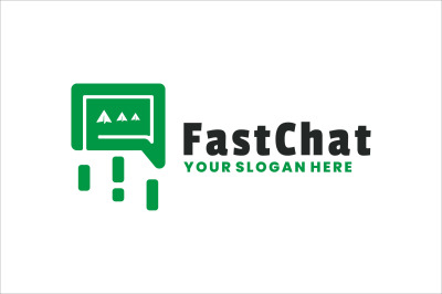 fast chat vector template logo design