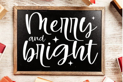 Merry and Bright- A handwritten script font