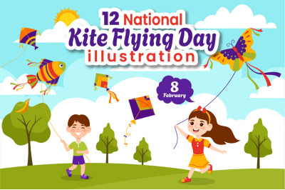 12 National Kite Flying Day Illustration