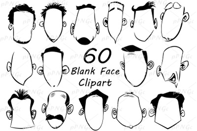 Doodle Blank Faces Clipart