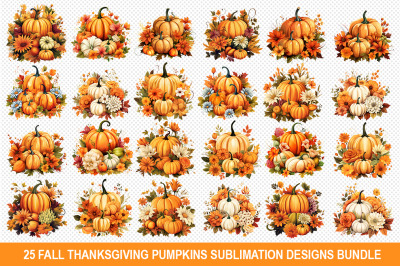 Fall Thanksgiving Pumpkins Sublimation
