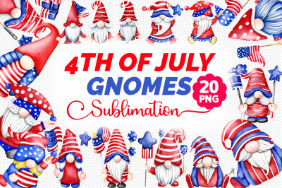 4th Of July Gnomes PNG Bundle