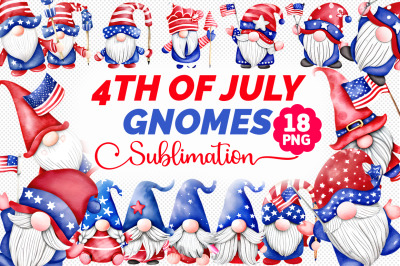 4th Of July Gnomes PNG Bundle