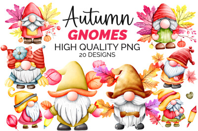 Autumn Gnome Sublimation PNG Bundle