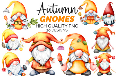 Autumn Gnome Sublimation PNG Bundle