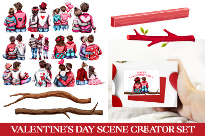 Valentine&#039;s day Scene Creator Set Bundle