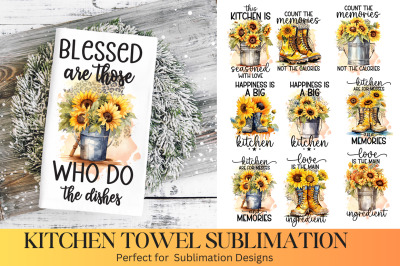Sunflowers Kitchen Towel Sublimation