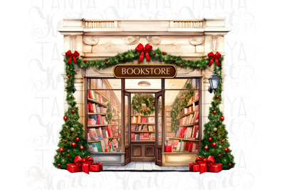 Christmas Bookstore - Book Illustration