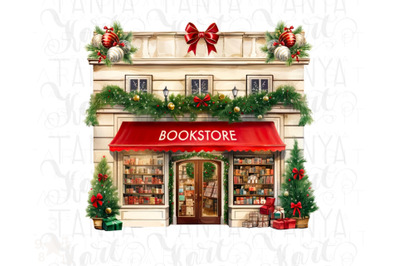 Book Store Winter Illustration Sublimation