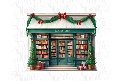 Christmas Bookstore, Merry Christmas, Books PNG Designs for Book Lover
