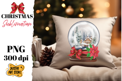 Christmas snow globe sublimation. Christmas house design