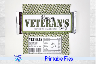 Happy Veteran&#039;s Day Candy Bar Wrapper