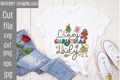 Crazy Christmas Lady&2C;Christmas Retro Designs Christmas Sublimation Png