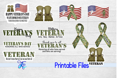 12 Veteran&#039;s Stickers