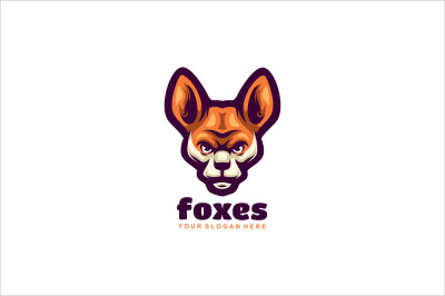 fox face vector template logo design