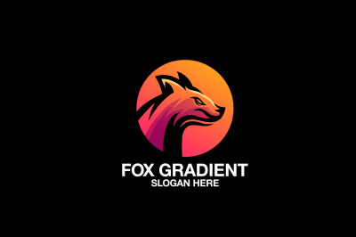 fox head vector template logo design