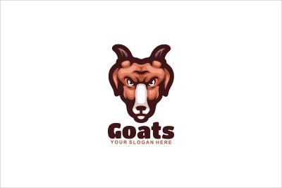 goat face vector template logo design