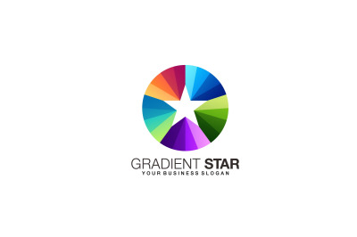 gradient circle star vector template logo design