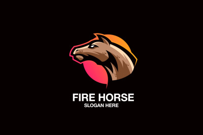 horse head vector template logo design