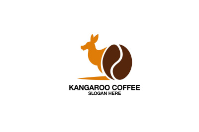 kangaroo coffee vector template logo design