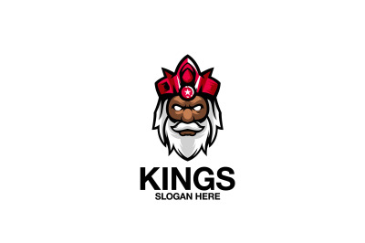 king face vector template logo design