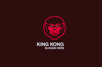 king kong face vector template logo design