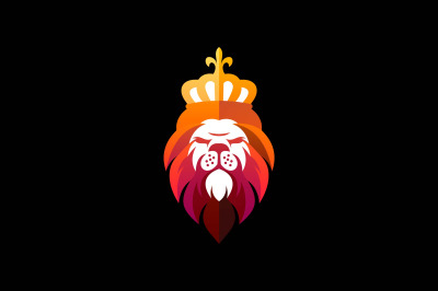 king lion vector template logo design